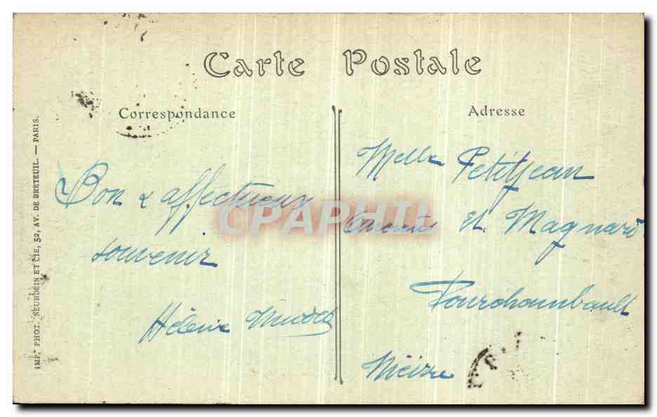 CPA Paris L arc de triomphe du carrosel — Rückseite