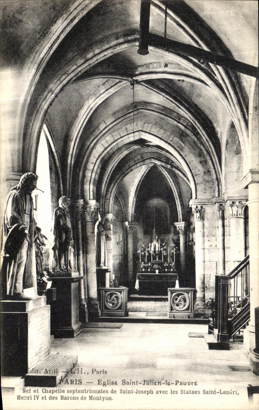 CPA Paris L Eglise Saint Julien Pauvre nef et chapelle de Saint Joseph