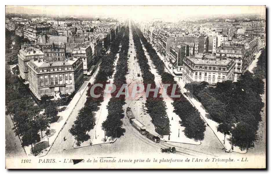 CPA Paris L Arc de la Grande Armee prise de la plateforme de l Arc de Triomphe