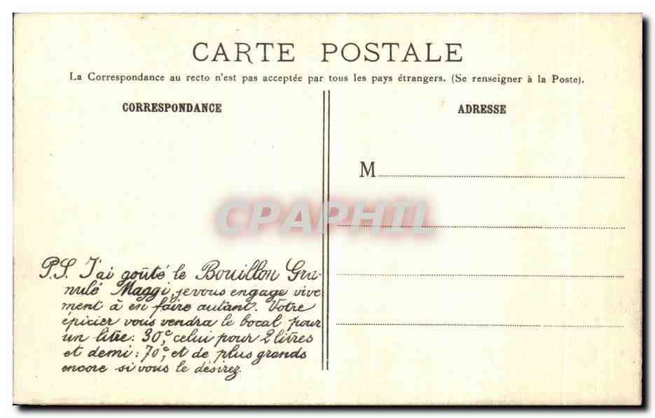 CPA Paris La Grande Roue Publicite Maggi — Rückseite