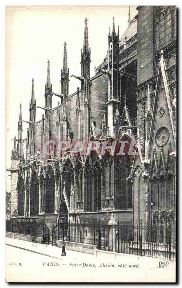 CPA Paris Notre Dame Abside cote nord