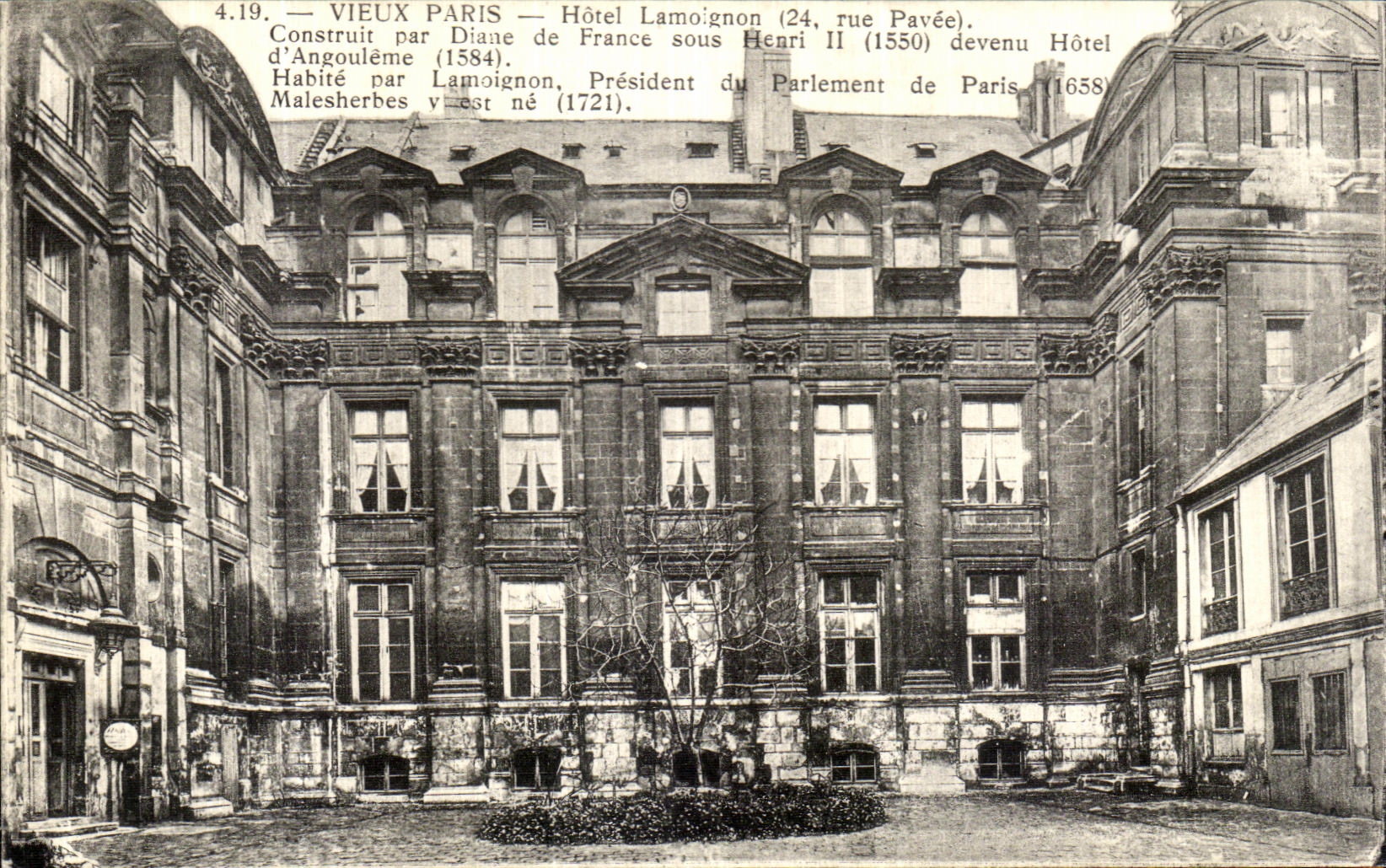 CPA Paris Hotel Lamoignon par Diane de France 