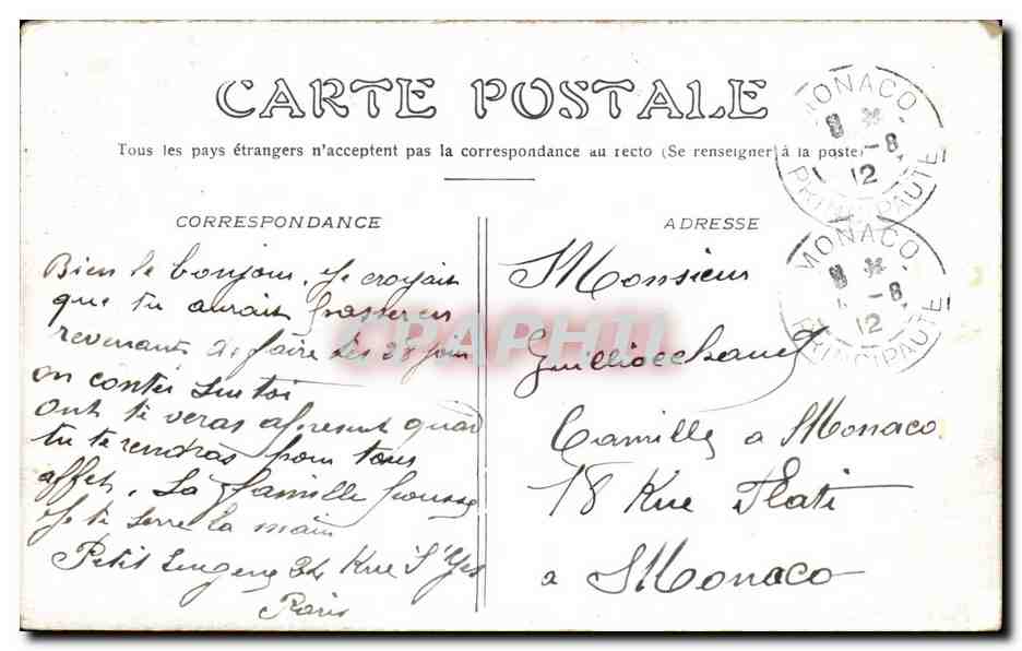CPA Paris Les Tuileries Statue de Quand Meme — Verso