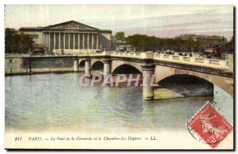 CPA Paris Le Pont de la Concerde et la Chambre des deputes