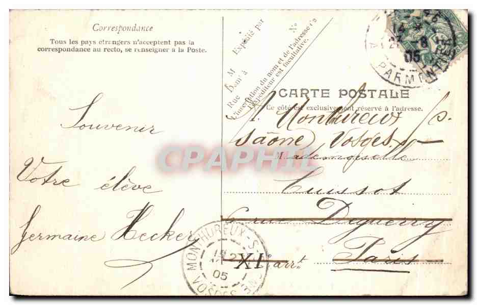 CPA Paris Dome des Invalides Tombeau de Napoleon 1er — Verso