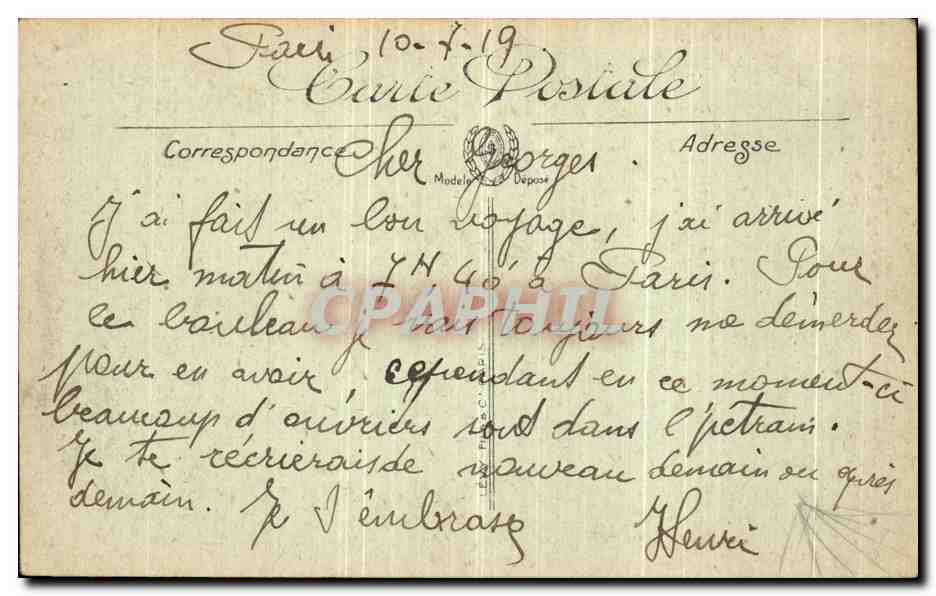 CPA Paris La Porte et le Boulevard Saint Martin — Verso