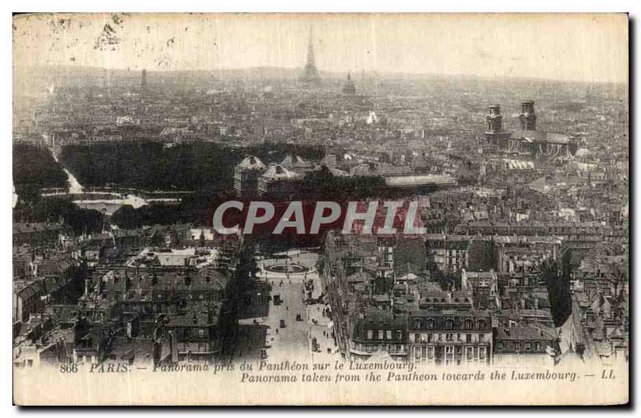 CPA Paris Panorama pris du Pantheon sur le Luxembourg