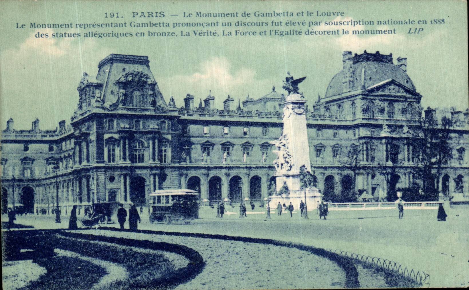 CPA Paris Le Monument de Gambetta et le Louvre