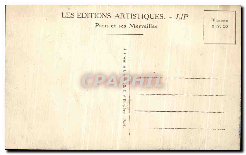 CPA Paris Le Monument de Gambetta et le Louvre — Rückseite