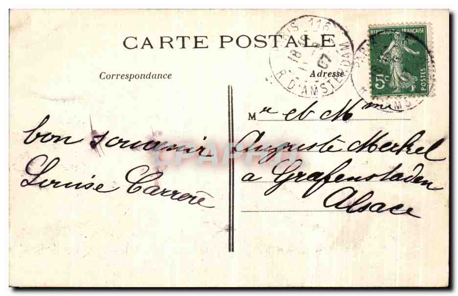 CPA Paris Panorama de Paris et Rue Andre del Sarte — Rückseite