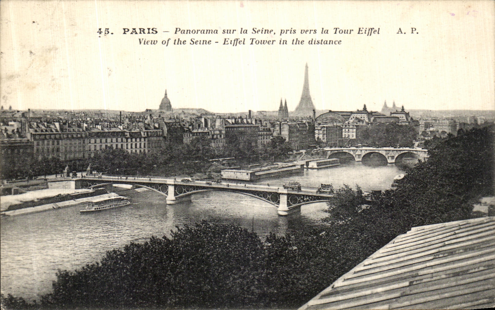 Paris – Panorama sur la Seine, pris vers la Tour Eiffel — A.P. n°45