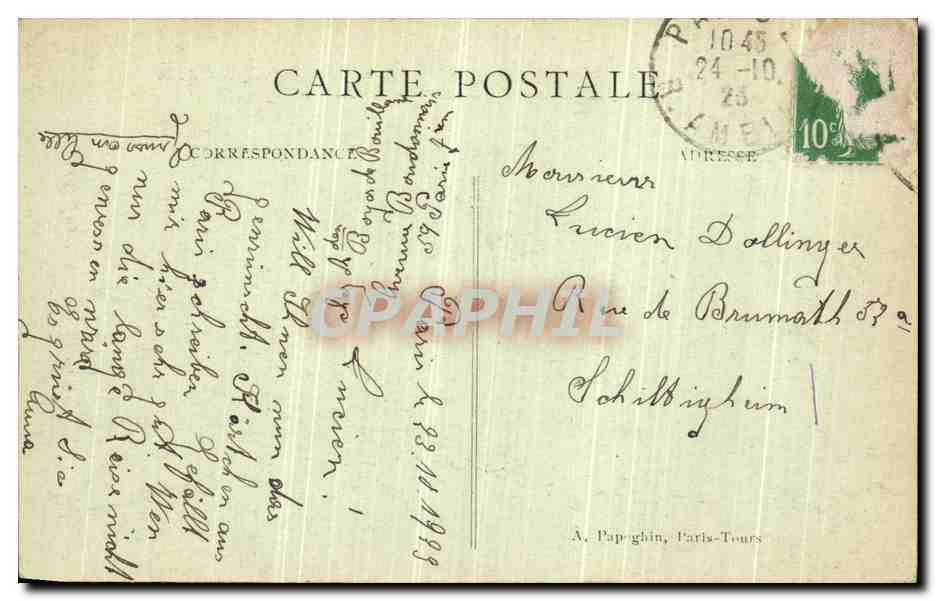 Paris – Panorama sur la Seine, pris vers la Tour Eiffel — A.P. n°45 — Verso