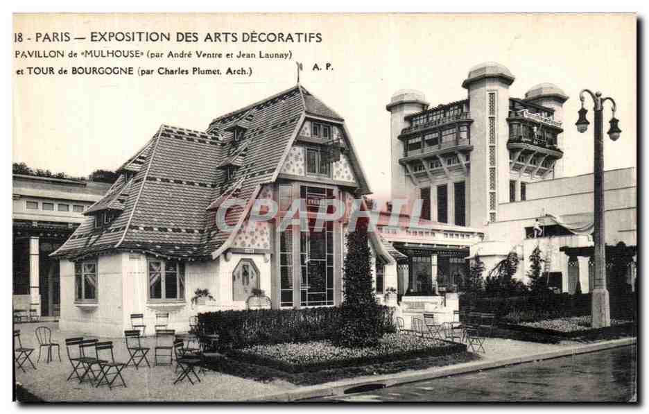 CPA Paris Exposition Des Arts Decoratifs Pavillon Mulhouse Tour de Bourgogne