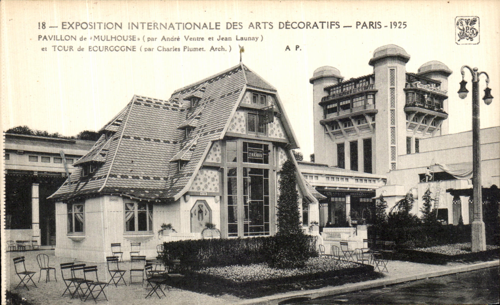 Exposition Internationale des Arts Décoratifs — Paris — 1925 — Pavillon de Mulhouse et Tour d'Ecourgonne
