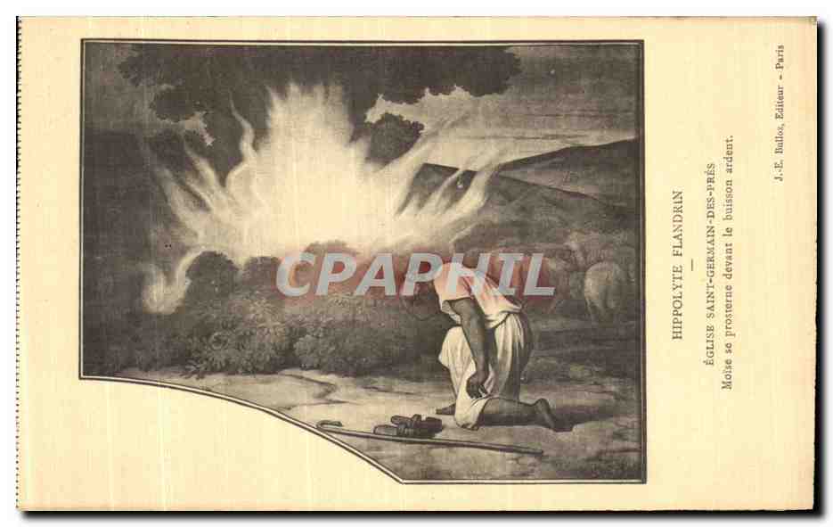 CPA Paris Hippolyte Flandrin Eglise Saint Germain des Pres Moise se prosterne devant le buisson ardent