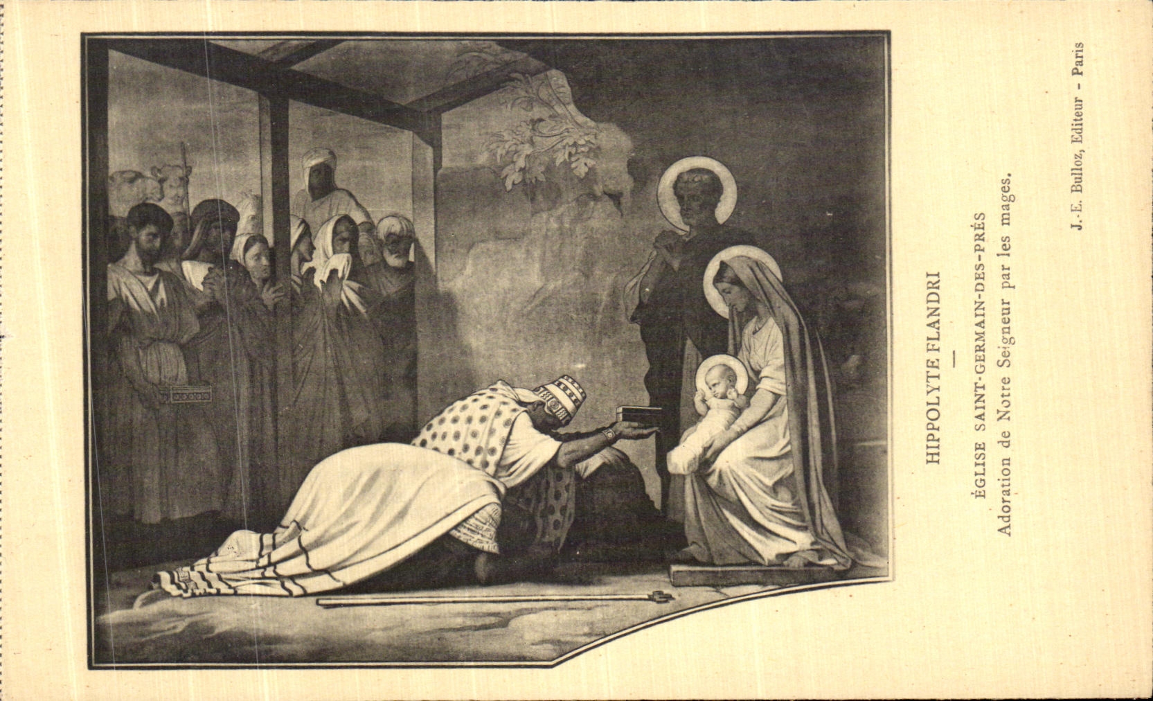 CPA Paris Hippolyte Flandrin Eglise Saint Germain des Pres Adoration de Notre Seigneur par les mages