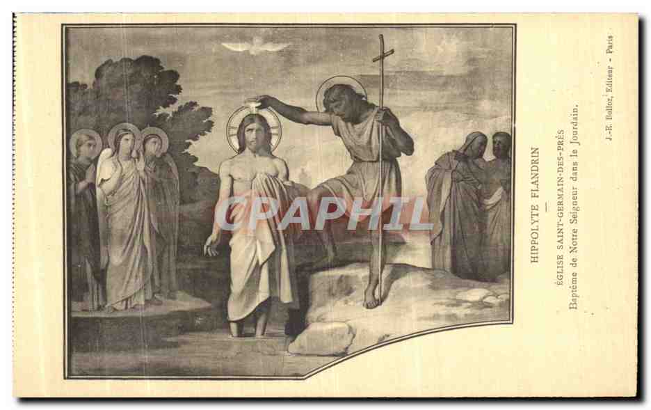 CPA Paris Hippolyte Flandrin Eglise Saint Germain des Pres Bapteme de Notre Seigneur dans le Jourdain