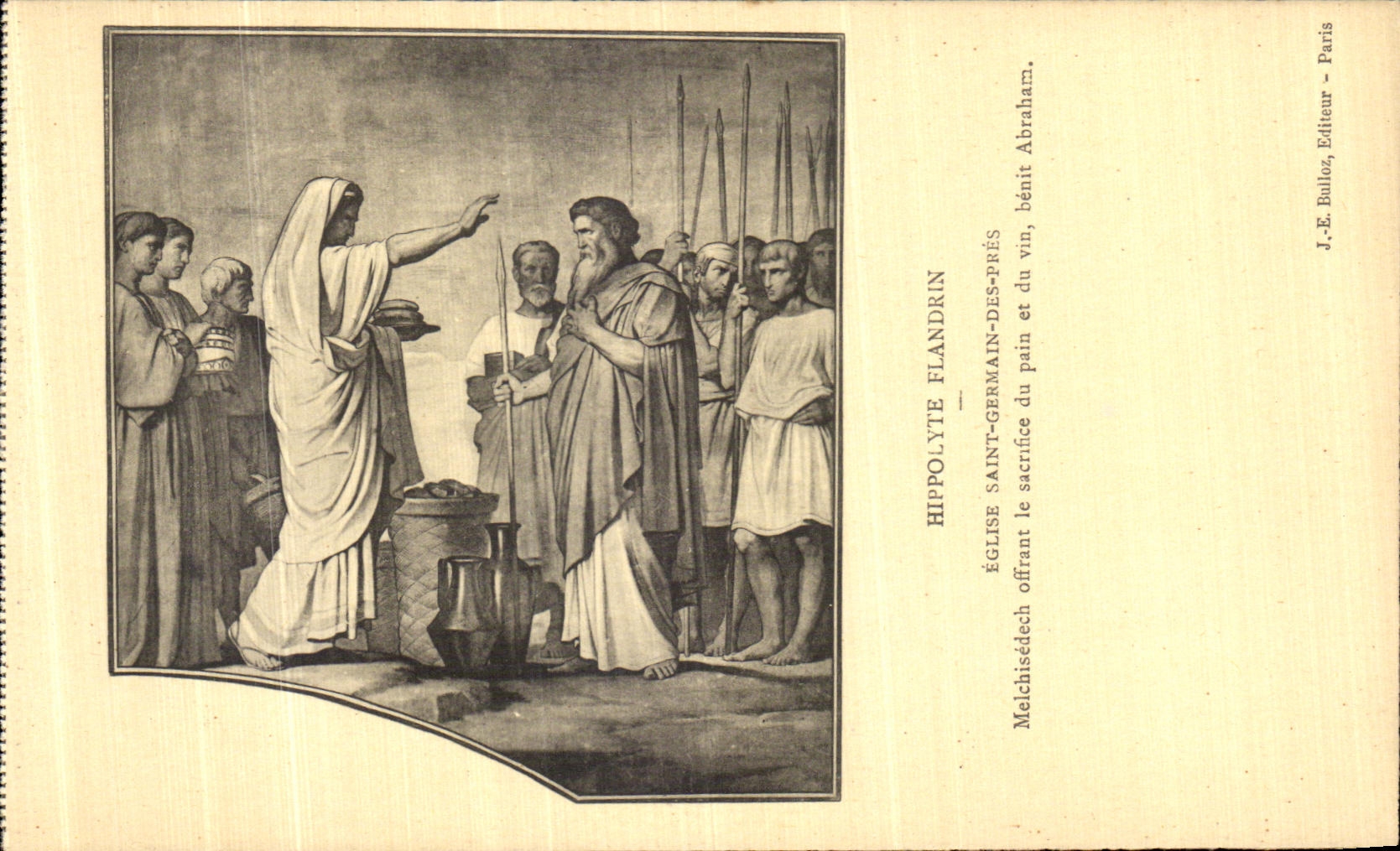 CPA Paris Hippolyte Flandrin Eglise Saint Germain des Pres Melchisedech offrant le sacrifice du pain et du vin Abraham