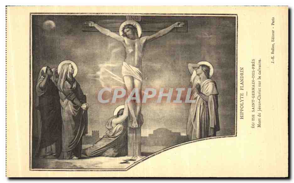 CPA Paris Hippolyte Flandrin Eglise Saint Germain des Pres Mort de Jesus Christ sur le Calvaire