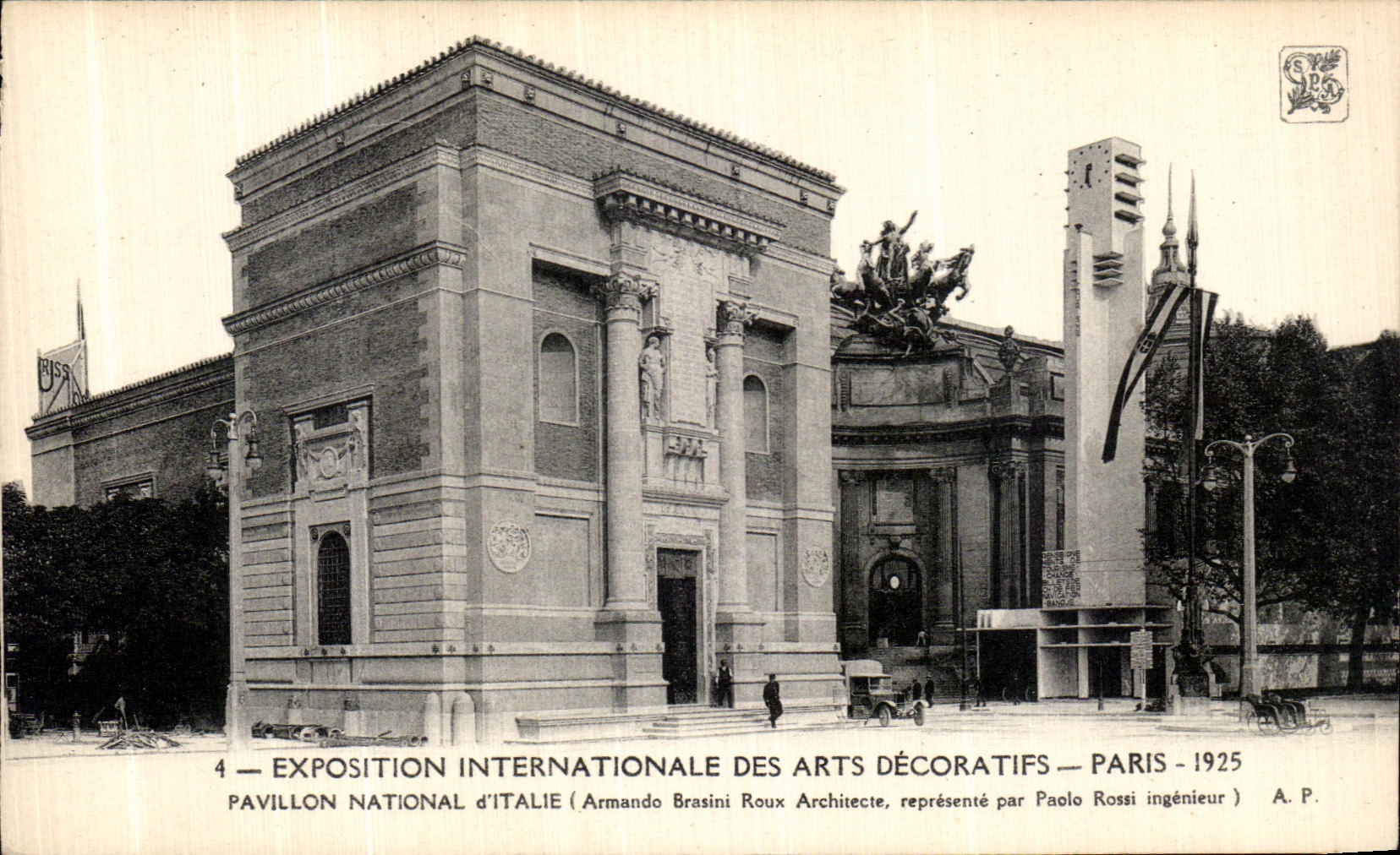 Pavillon National d'Italie — Exposition Internationale des Arts Décoratifs — Paris 1925 — Armando Brasini Architecte, Paolo Rossi ingénieur