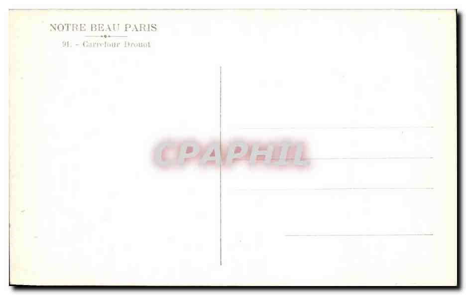 CPA Paris Carrefour Drouot  — Rückseite