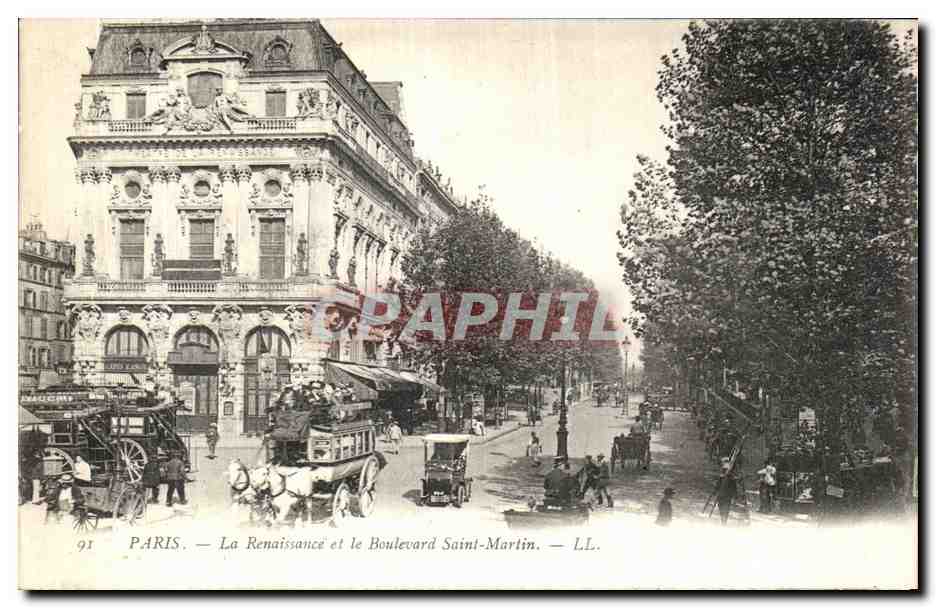 CPA Paris La Renaissance et le Boulevard Saint Martin 
