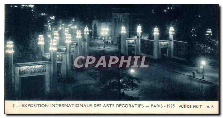 CPA Paris Expostion Internationale des Arts Decoratifs Vue De Nuit Paris 1925