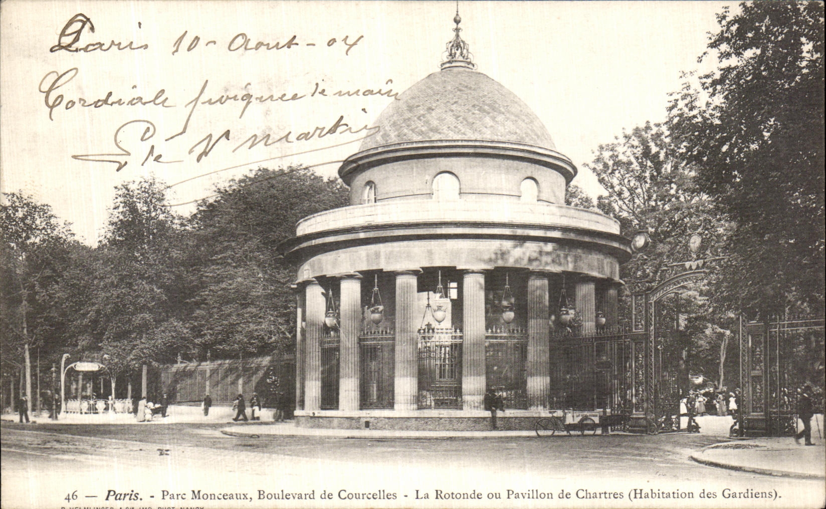 CPA Paris Parc Monceau Boulevard de Courcelles La rotonde ou pavillon de Chartres Habitation des gardiens Metro