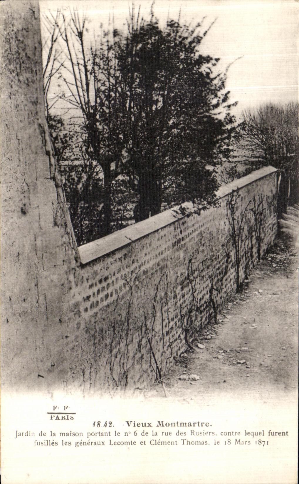 CPA Paris Vieux Montmartre Jardin de la maison portant le numero 6 de la rue des Rosiers