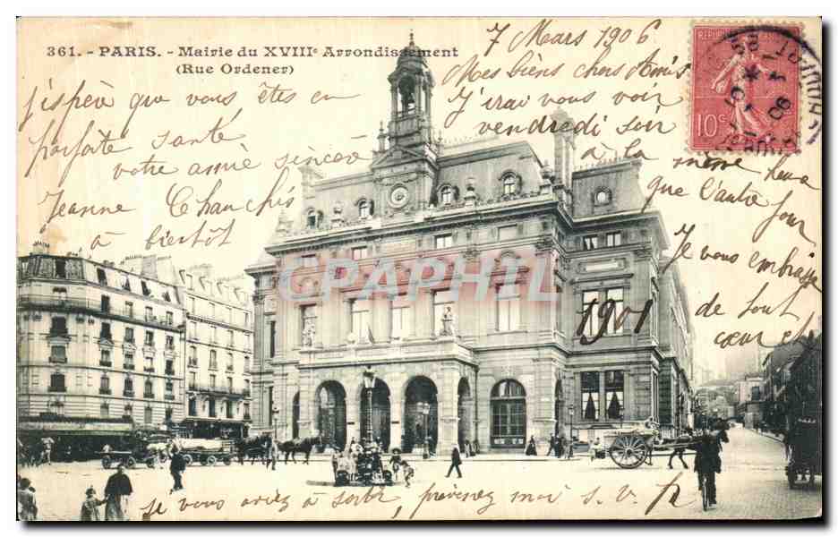 CPA Paris Mairie du 18Eme Arrondissement Rue Ordener