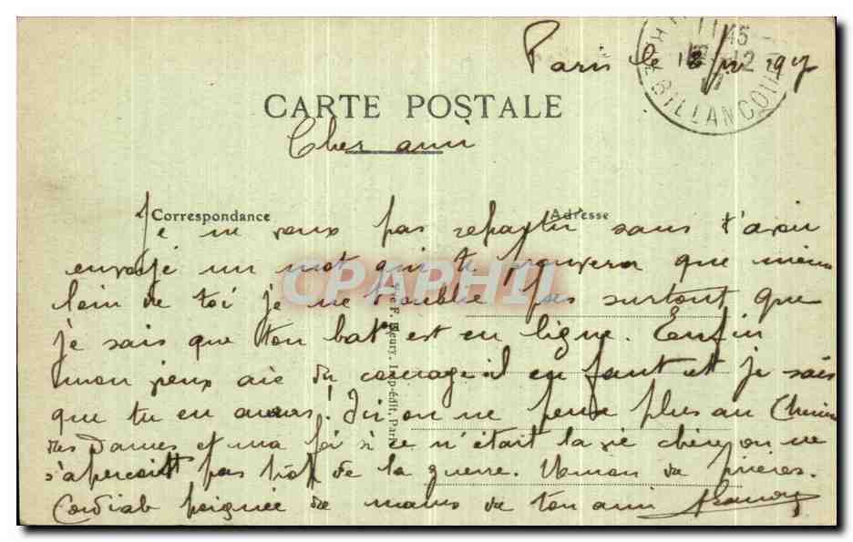 CPA Paris Point du Jour Rue michel Ange Association des Dames Francaises — Rückseite