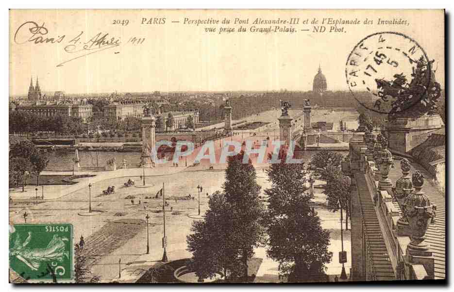 CPA Paris Perspective du Pont Alexandre III et de l esplanade des Invalides