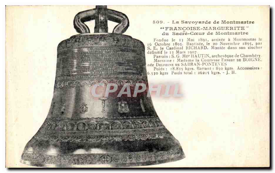 CPA Paris Sacre Coeur de Montmartre Francoise Marguerite Cloche 