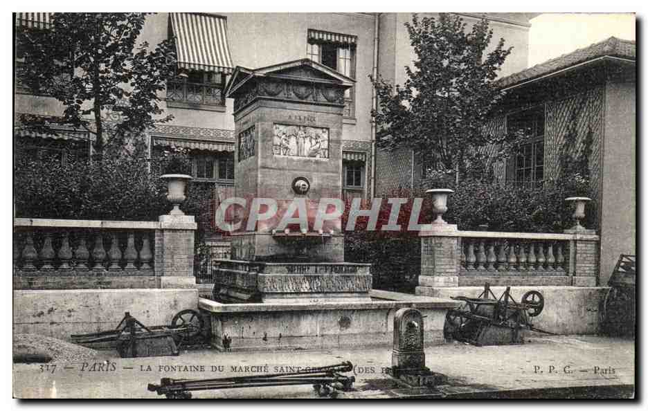CPA Paris La Fontaine Du Marche Saint Germain