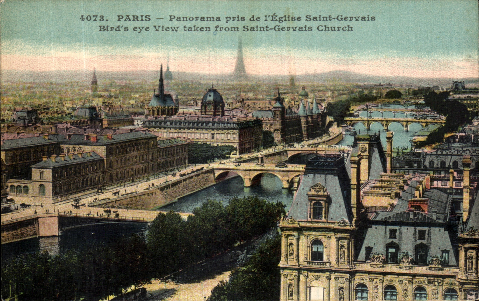 CPA Paris Panorama Pris de l Eglise Saint Gervais 
