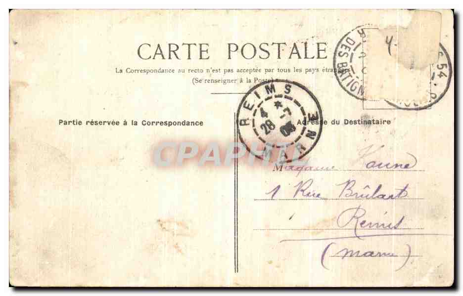 CPA Paris Rue Des Batignolles — Rückseite