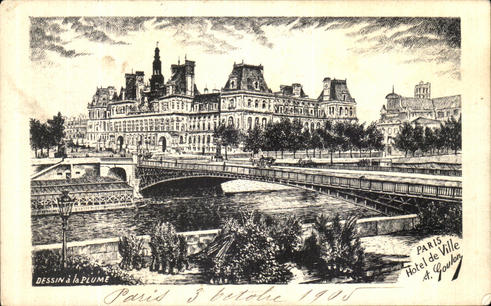 CPA Paris Hotel de Ville Goulon
