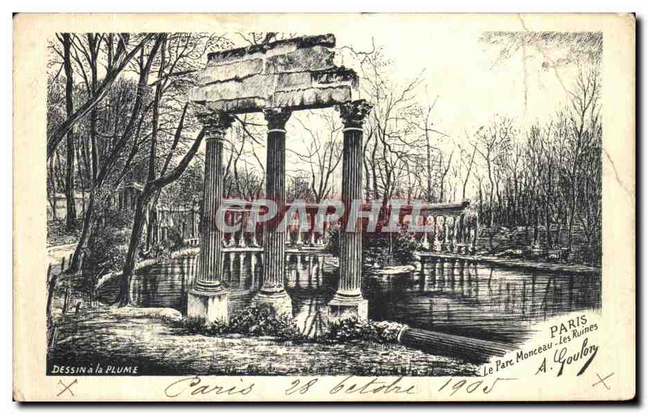 CPA Paris Le Parc Monceau Les Ruines Goulon
