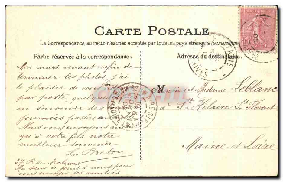 CPA Paris Musee de Cluny Goulon — Rückseite