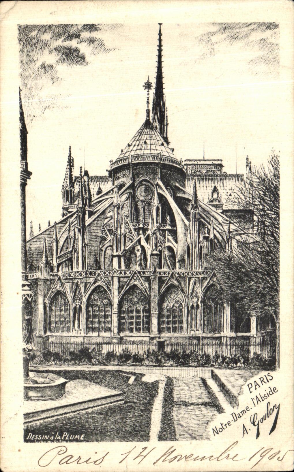 CPA Paris Notre Dame l Abside Goulon