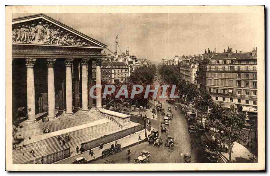 CPA Paris En Flanant La Madeleine et le boulevard de la Madeleine