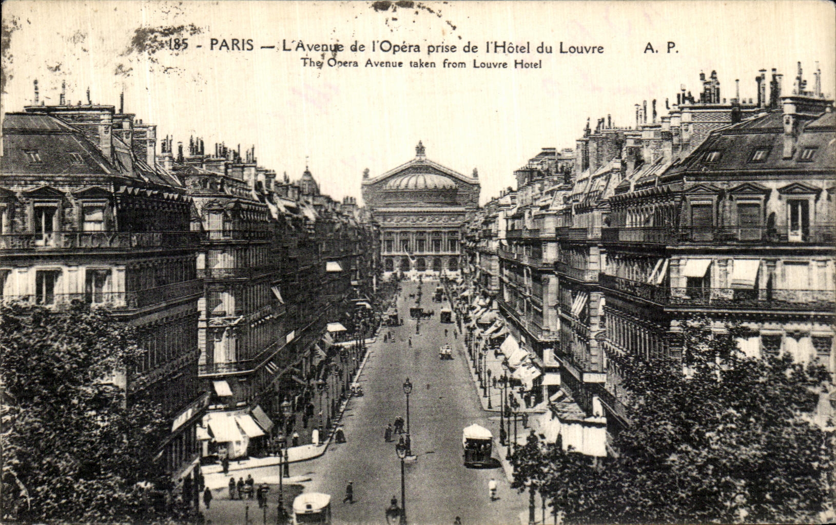 CPA Paris L Avenue de l Opera Prise de l Hotel du Louvre 