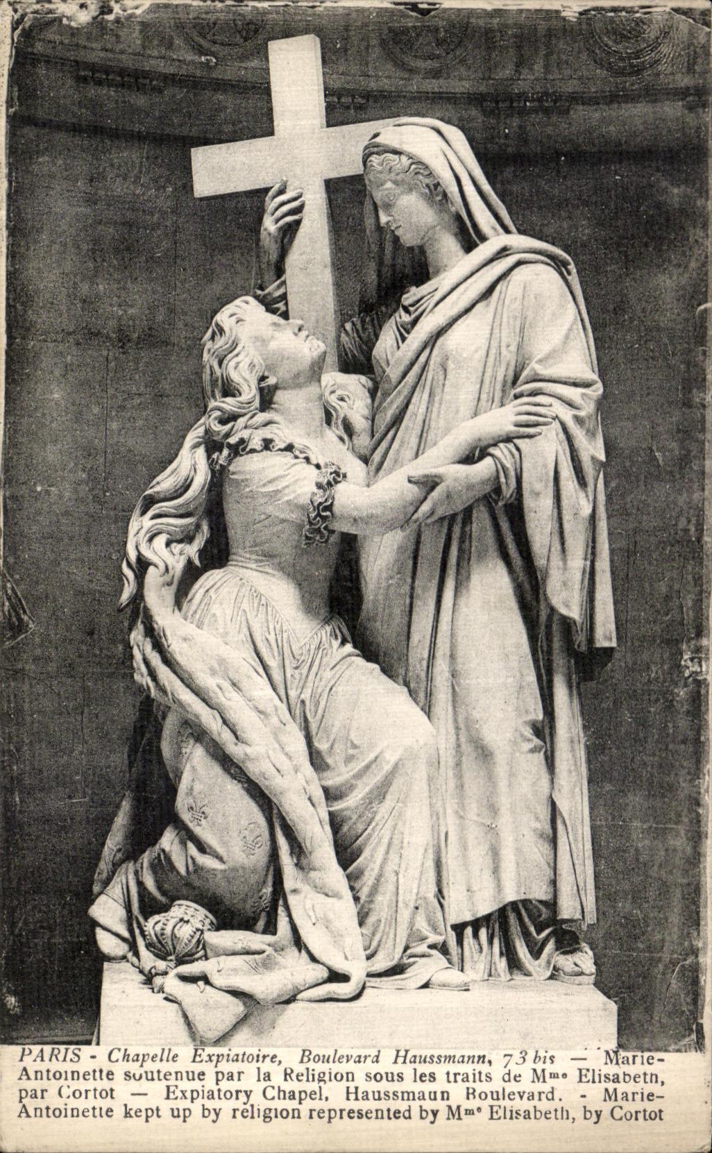 CPA Paris Chapelle Expiatoire Boulevard Haussmann Marie Antoinnette soutenue par la religion