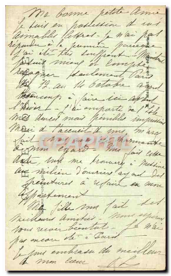 Tarjeta postal antigua Vincennes El donjon y la capilla del fuerte — Reverso