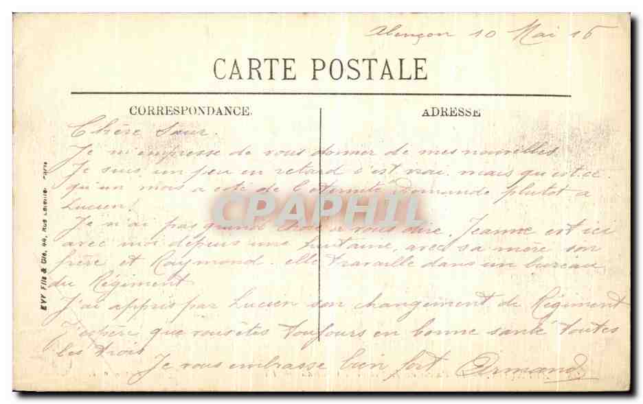 CPA Alencon Le Palais de justice et le Chateau — Rückseite