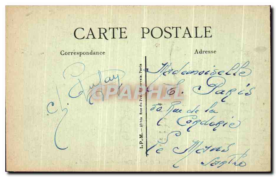 CPA Alencon L Entree des Promenades — Verso
