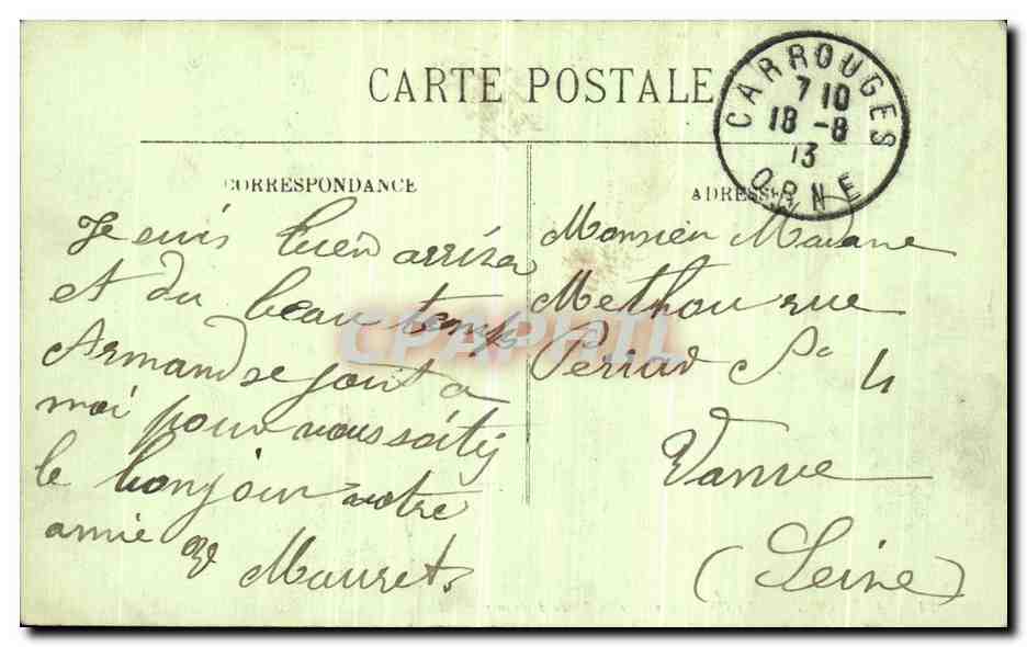 CPA Alencon Le Chateau vu de la Place d Armes — Rückseite