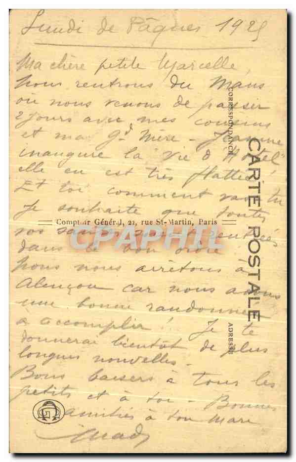 CPA Alencon Rue Saint Blaise Maison ou naquit Soeur Therese de l enfant Jesus — Back