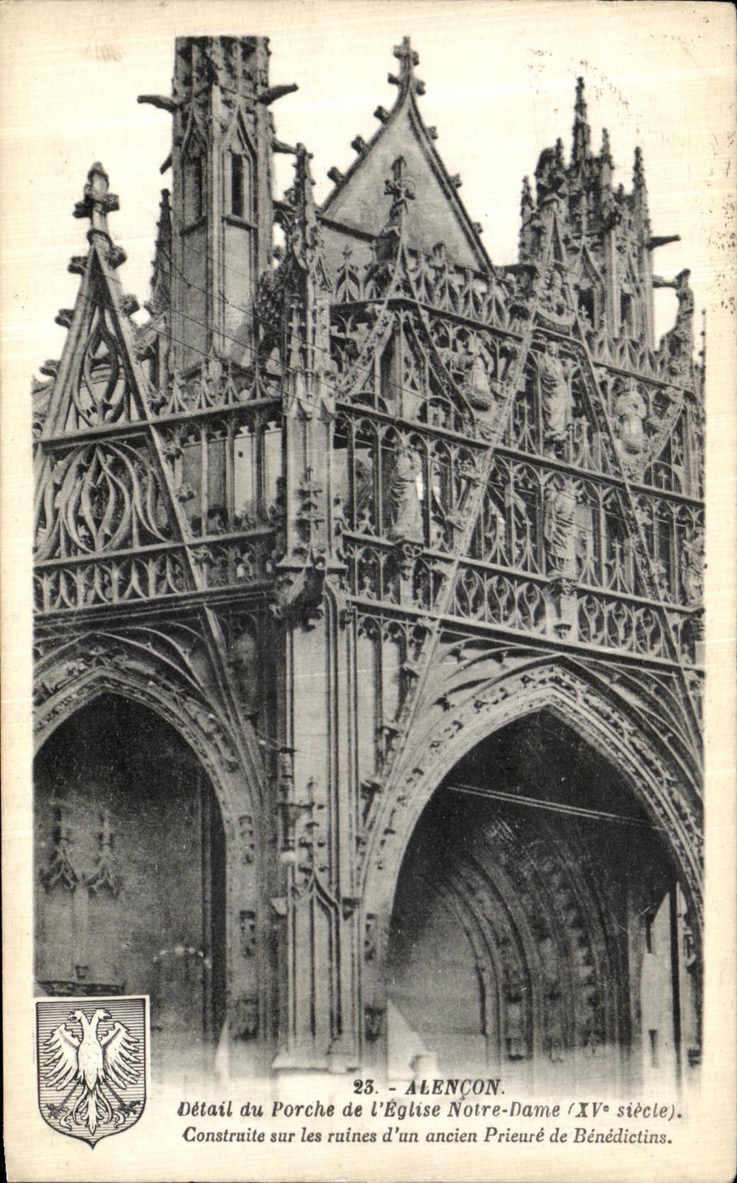CPA Alencon Detail du porche de l eglise Notre Dame