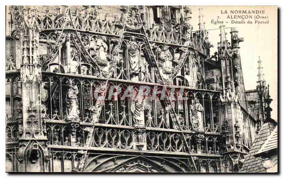 CPA Alencon Eglise Details du portail